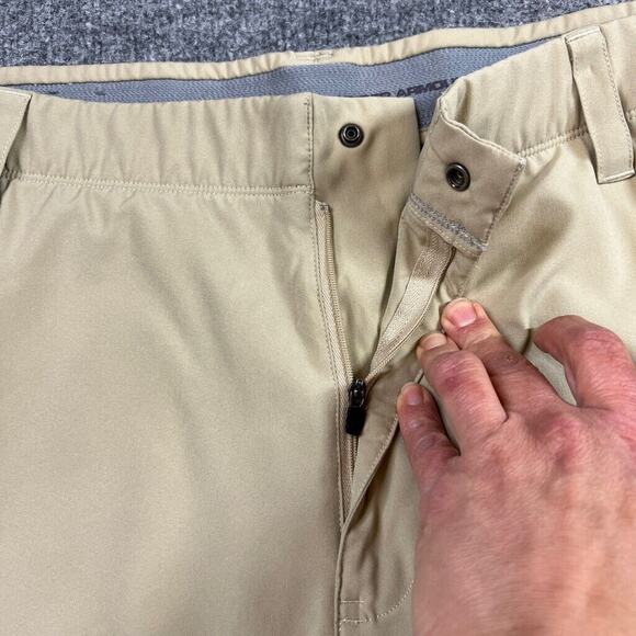 Under Armour Pants Mens 38 Beige Flat Front Moisture Wicking Performance Golf - Picture 5 of 15